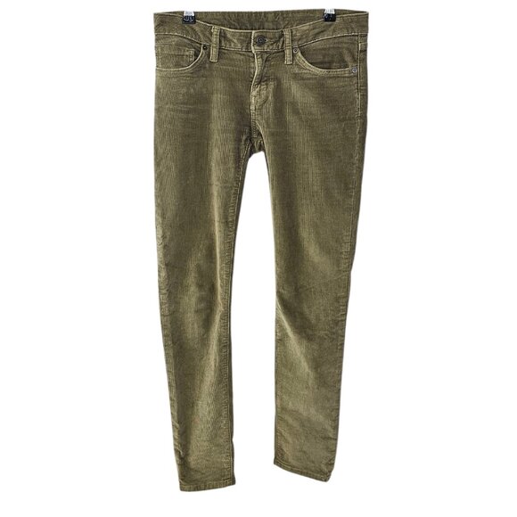 Patagonia Womens Fitted Corduroy Pants 55055, Organic Cotton, Green Khaki, Sz 28 - Picture 1 of 10